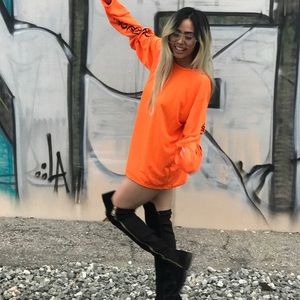 orange extra long sleeve